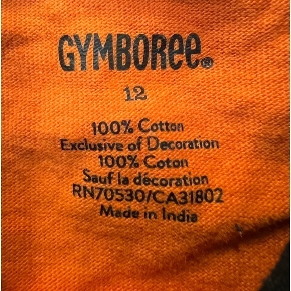 Gymboree Halloween 🎃 Pirate Pumpkin Long Sleeved Cotton Hooded Shirt, Preloved - Picture 3 of 3